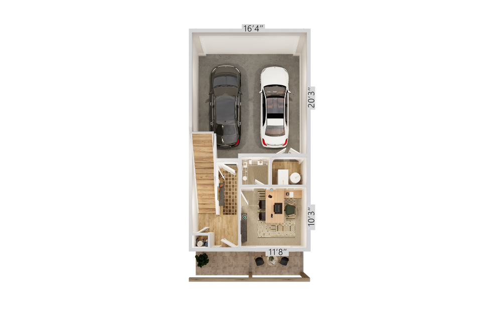 Ascent 4 x 3 A - 4 bedroom floorplan layout with 3 bathrooms and 1616 square feet (Floor 1)