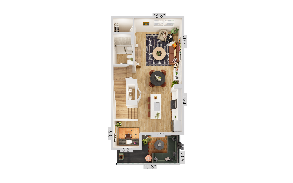 Ascent 4 x 3 A - 4 bedroom floorplan layout with 3 bathrooms and 1616 square feet (Floor 2)